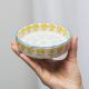 molde para tarta y quiche en cerámica de gres estampado floral azul