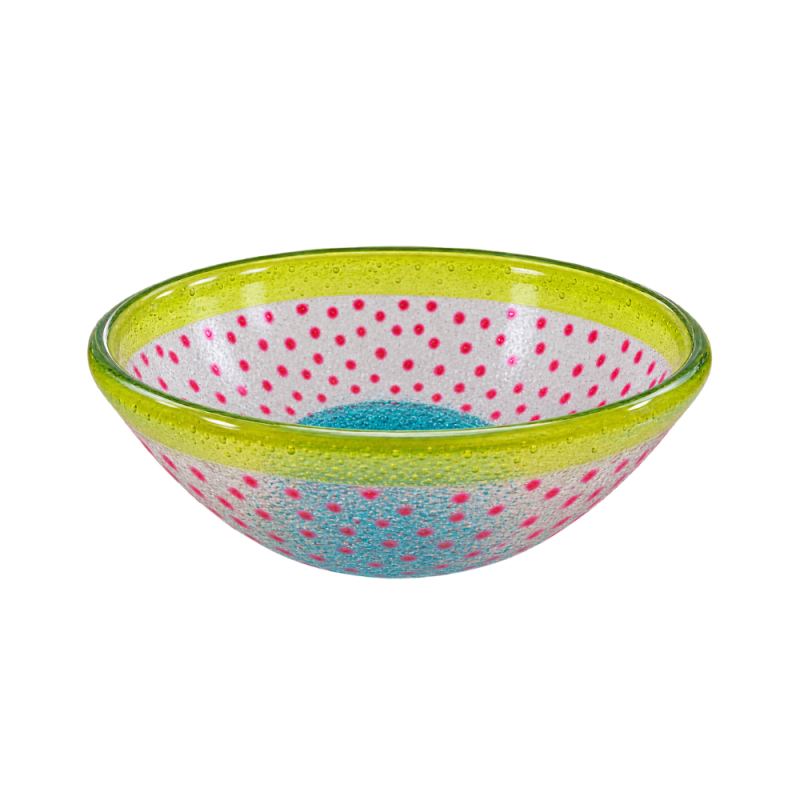 Bol de vidrio artesanal de 16,5 cm