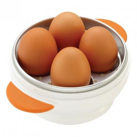 Cocedor de huevos para microondas, con capacidad para 4 huevos.