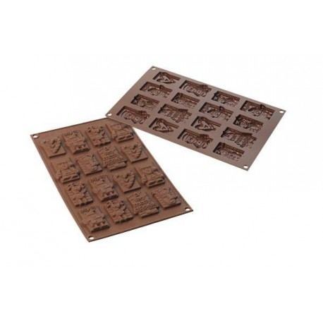 Molde de silicona para realizar figuras de chocolate navideñas