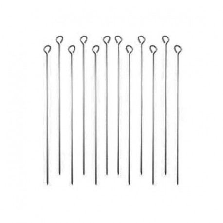 Juego de 12 Brochetas de acero inoxidable.