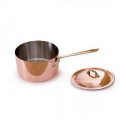 Mini Cazo de Cobre con Mango de Bronce con Tapa - 9cm