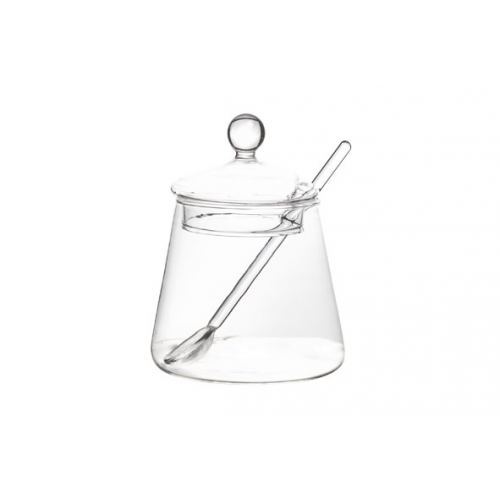 Azucarero de Cristal con Cuchara Pequeño