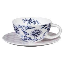 Taza y Plato Portobello Suzume - Bone China