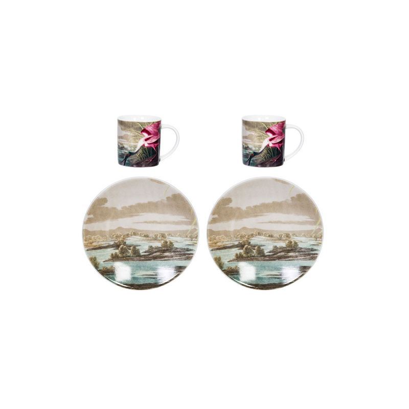 Set Tazas y Platos Espresso Ave Rosa