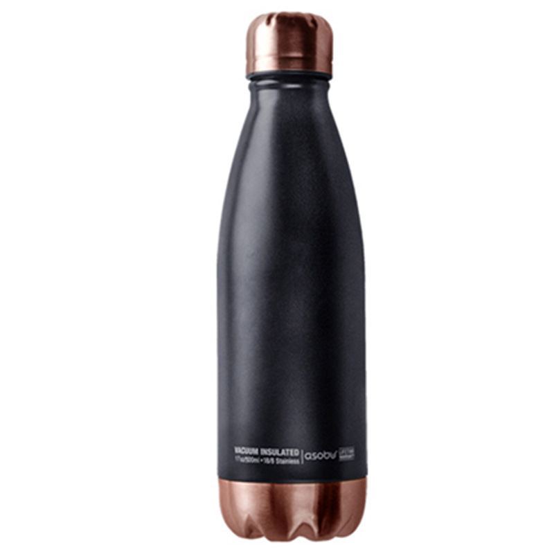 Termo Botella 500 ml - Negro/Cobre