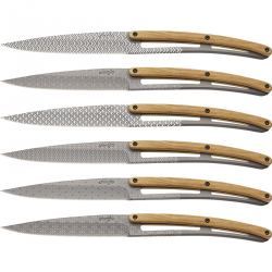 Cuchillo de mesa para carne /cuchillo chuletero Motivo Geométrico - 6 Unidades