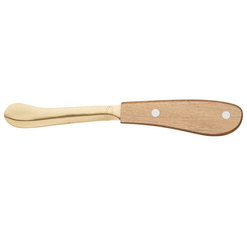 Cuchillo Untar Mantequilla y Quesos Blandos Dorado