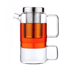 Tetera con Filtro de Acero Inoxidable en Cristal Borosilicato