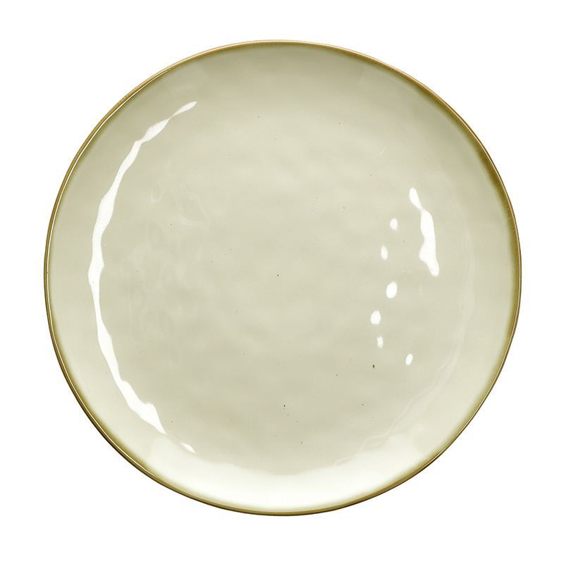 Fuente para Servir de Gres Circular crema