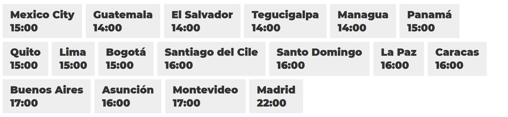 horarios clases online