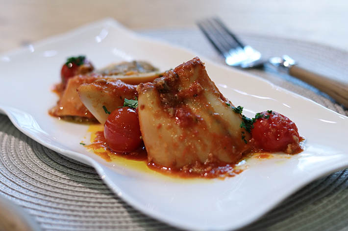 CALAMARES RELLENOS A LA SICILIANA CALAMARES RELLENOS A LA SICILIANA